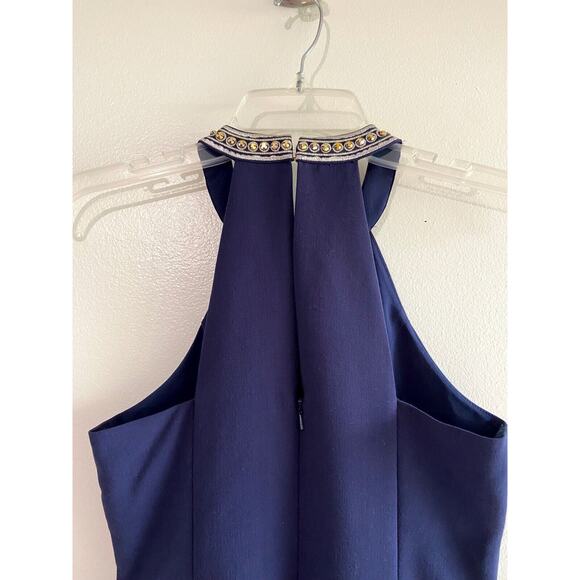 Lilly Pulitzer Benita Shift Navy Gold Embroidered Beaded Cocktail Dress Size 0 - Picture 9 of 16